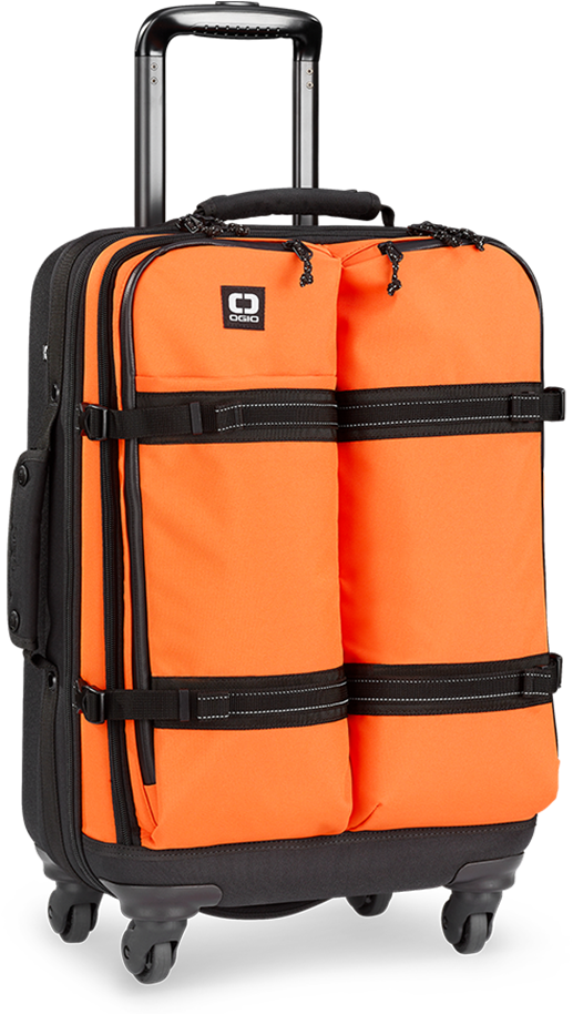 Bright Orange Softside Luggage Bag PNG