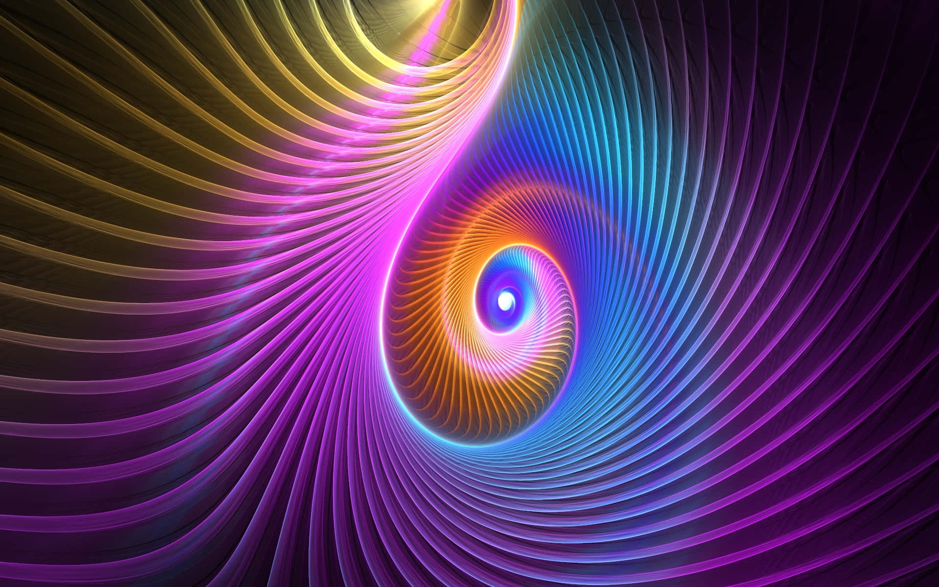 A Colorful Spiral With A Rainbow Background