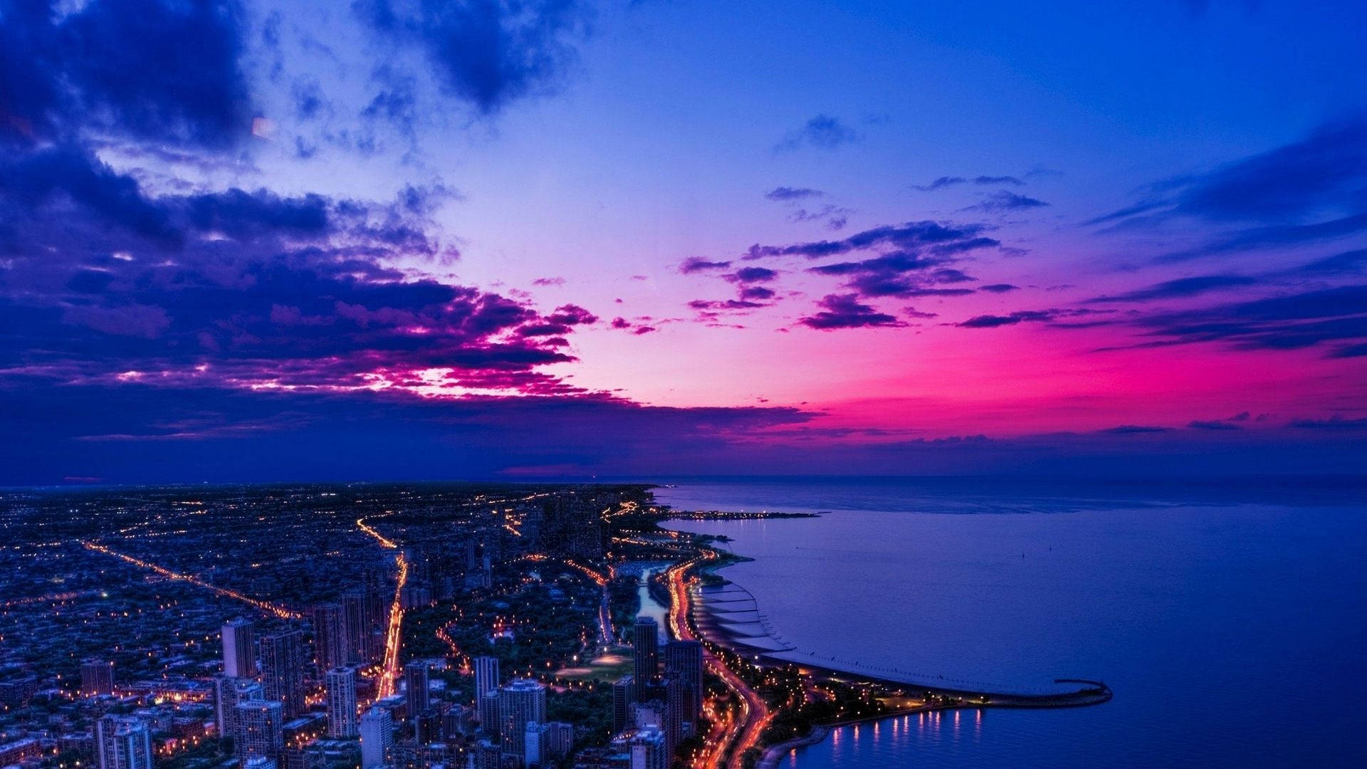 Bright Pink And Purple Sky View Wallpaper