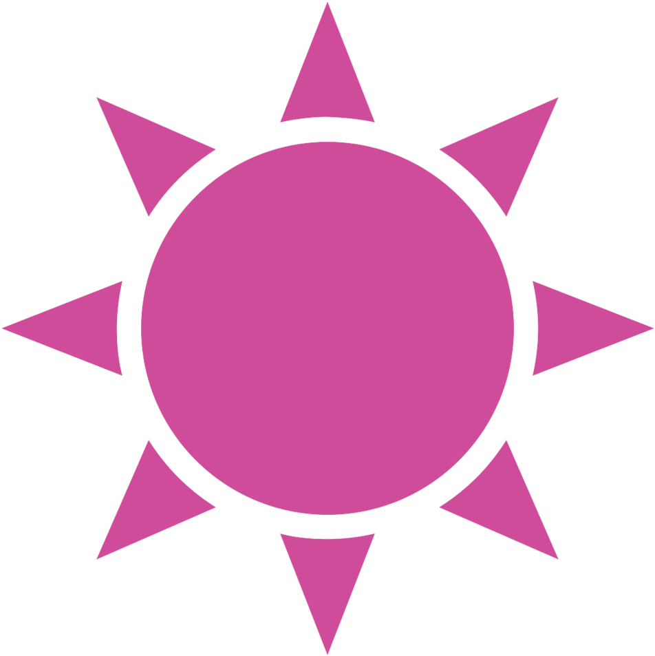 Bright Pink Cartoon Sun Graphic PNG