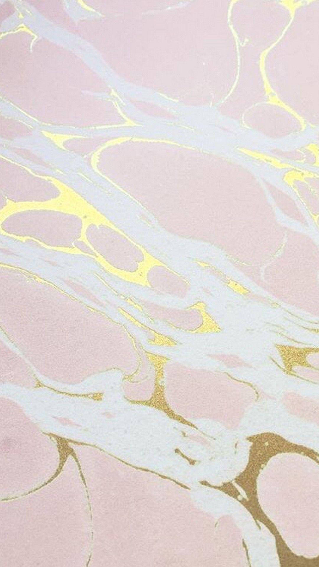 Bright Pink Hvid Guld Marmor Wallpaper