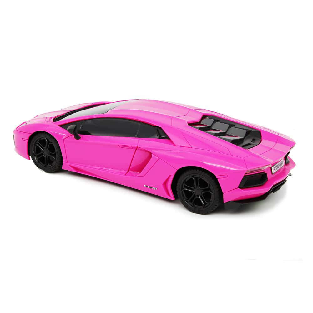 Bright Pink Lamborghini Side View Wallpaper