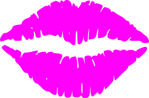 Bright Pink Lips Graphic PNG