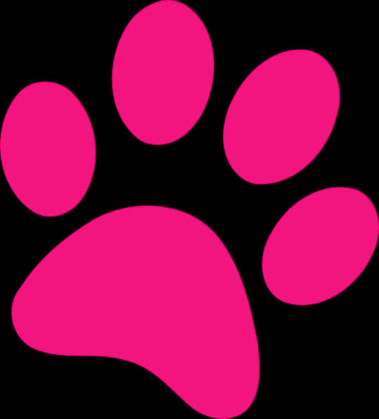 Bright Pink Paw Print PNG
