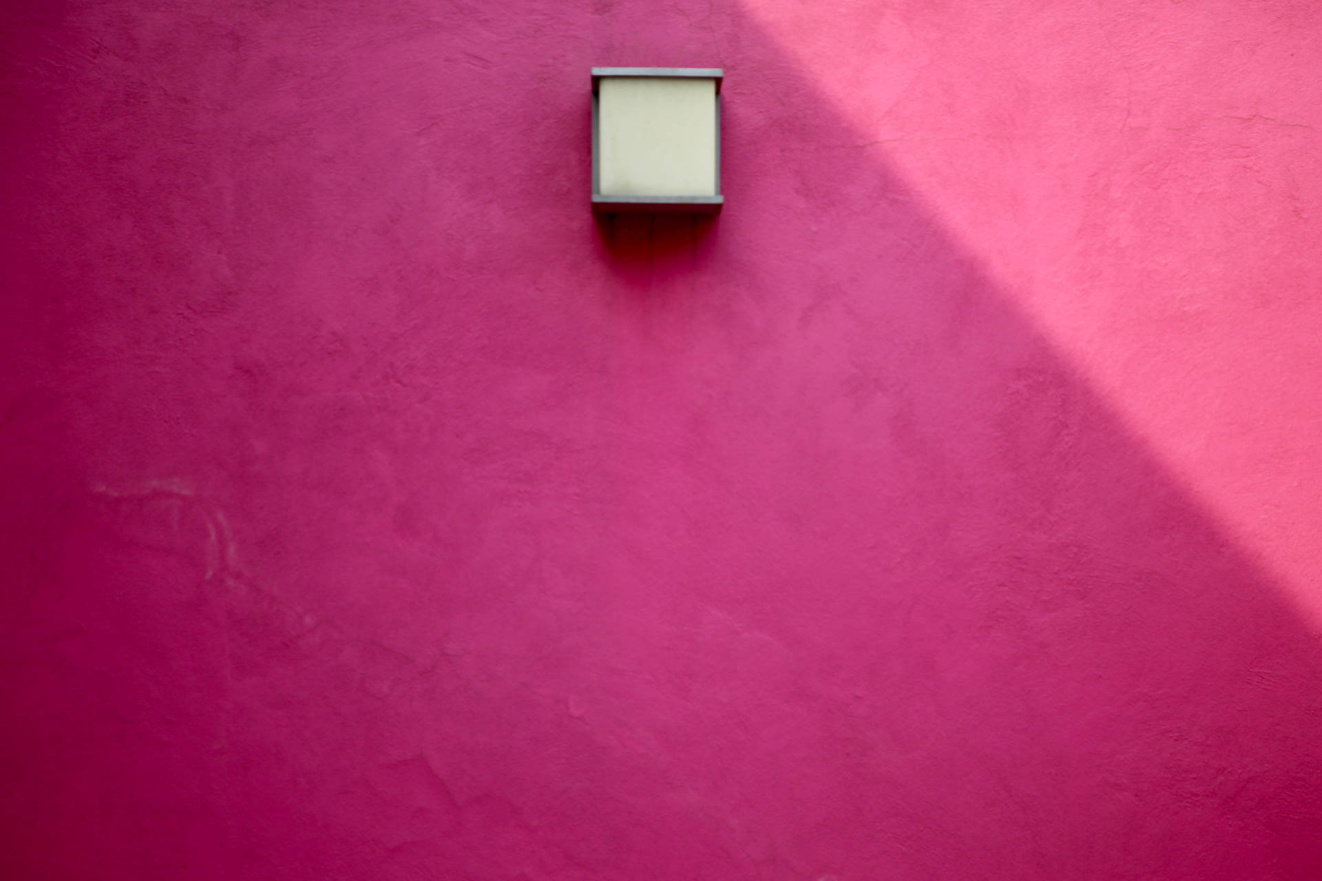 Muro Rosa Brillante Con Scatola Bianca Sfondo