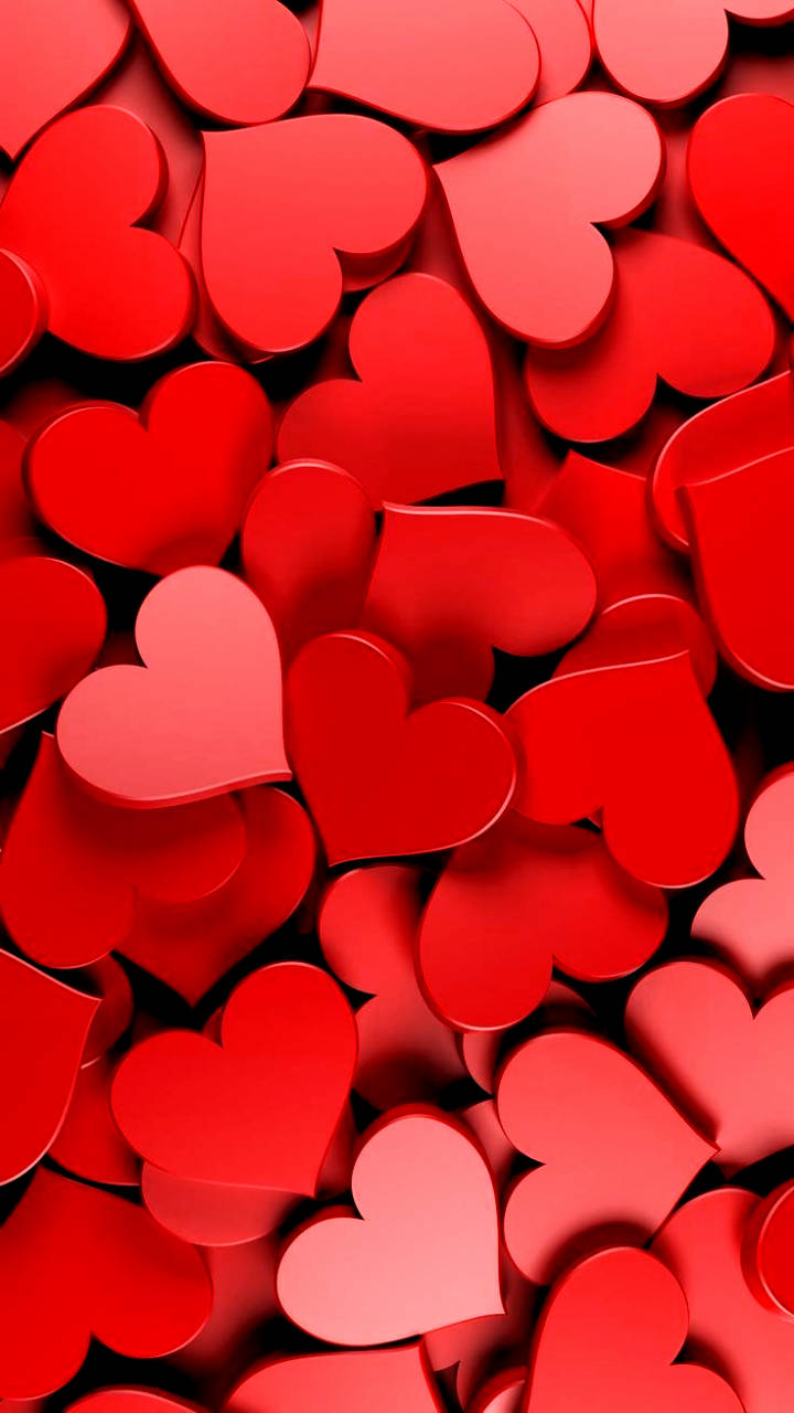 Bright Red Heart Aesthetic Wallpaper