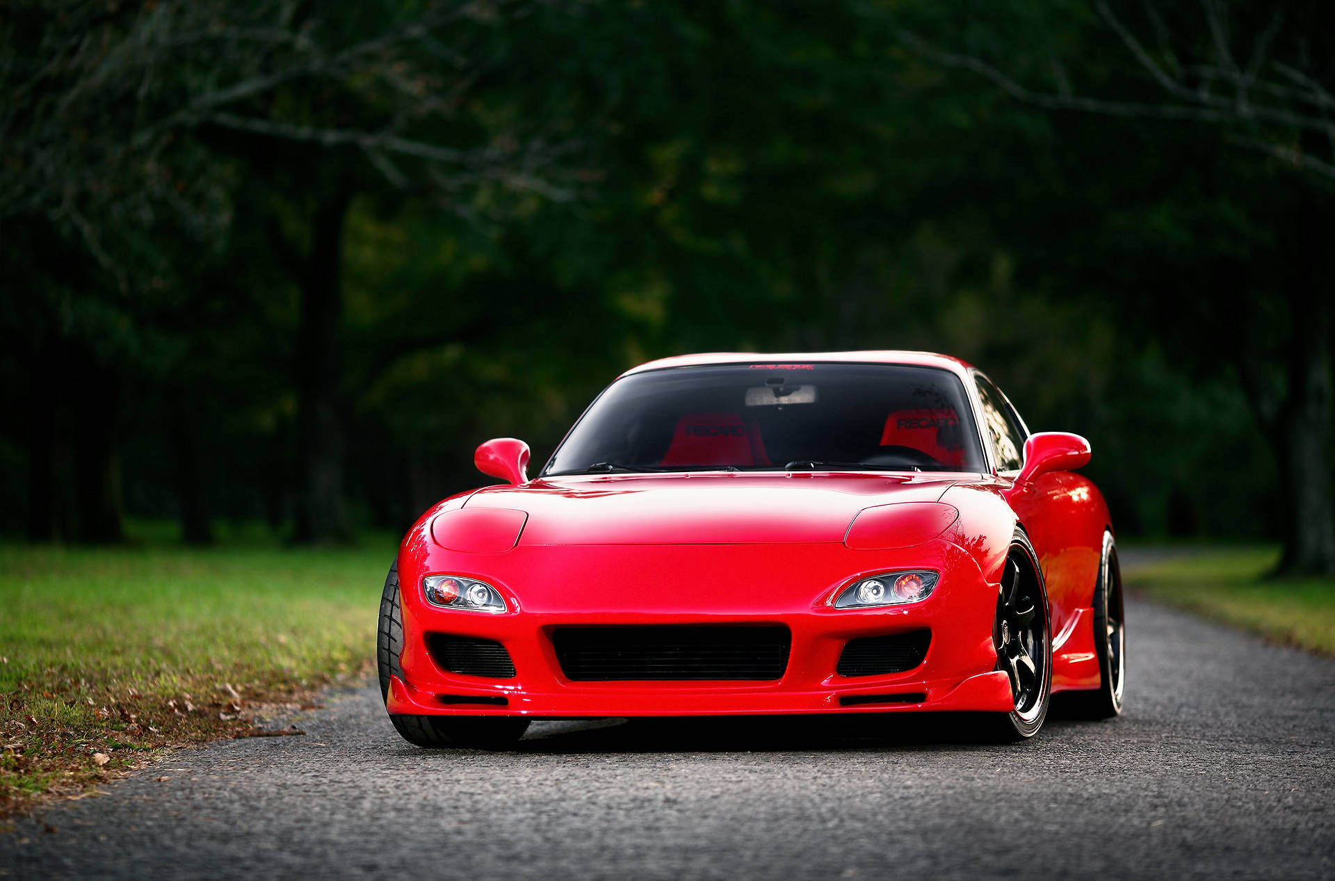 Bright Red Rx7 Car