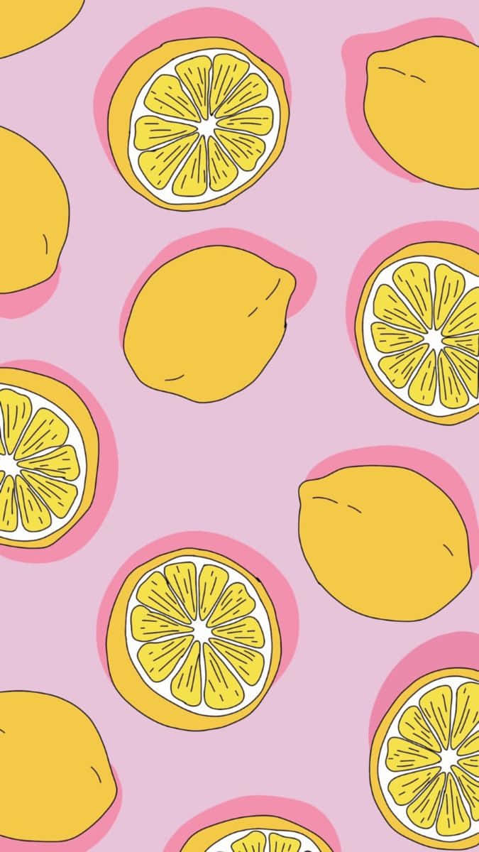 Bright Round Lemon Illustration Wallpaper