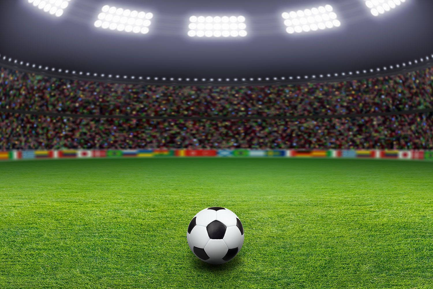 Experience The Roar Of The Crowd At A Soccer Stadium Wallpaper