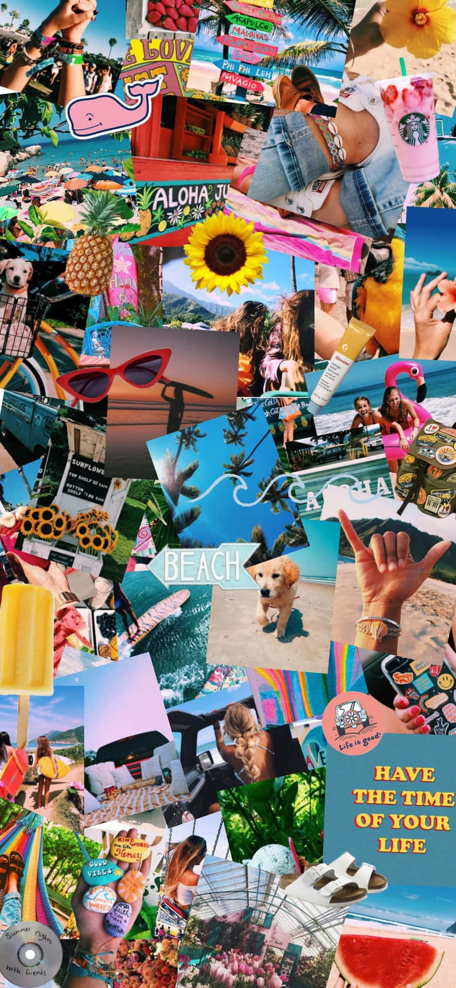 Bright Summer Vibes Collage Wallpaper