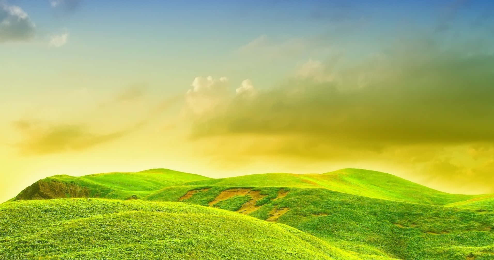 Download Bright Sunrise Hills Wallpaper 