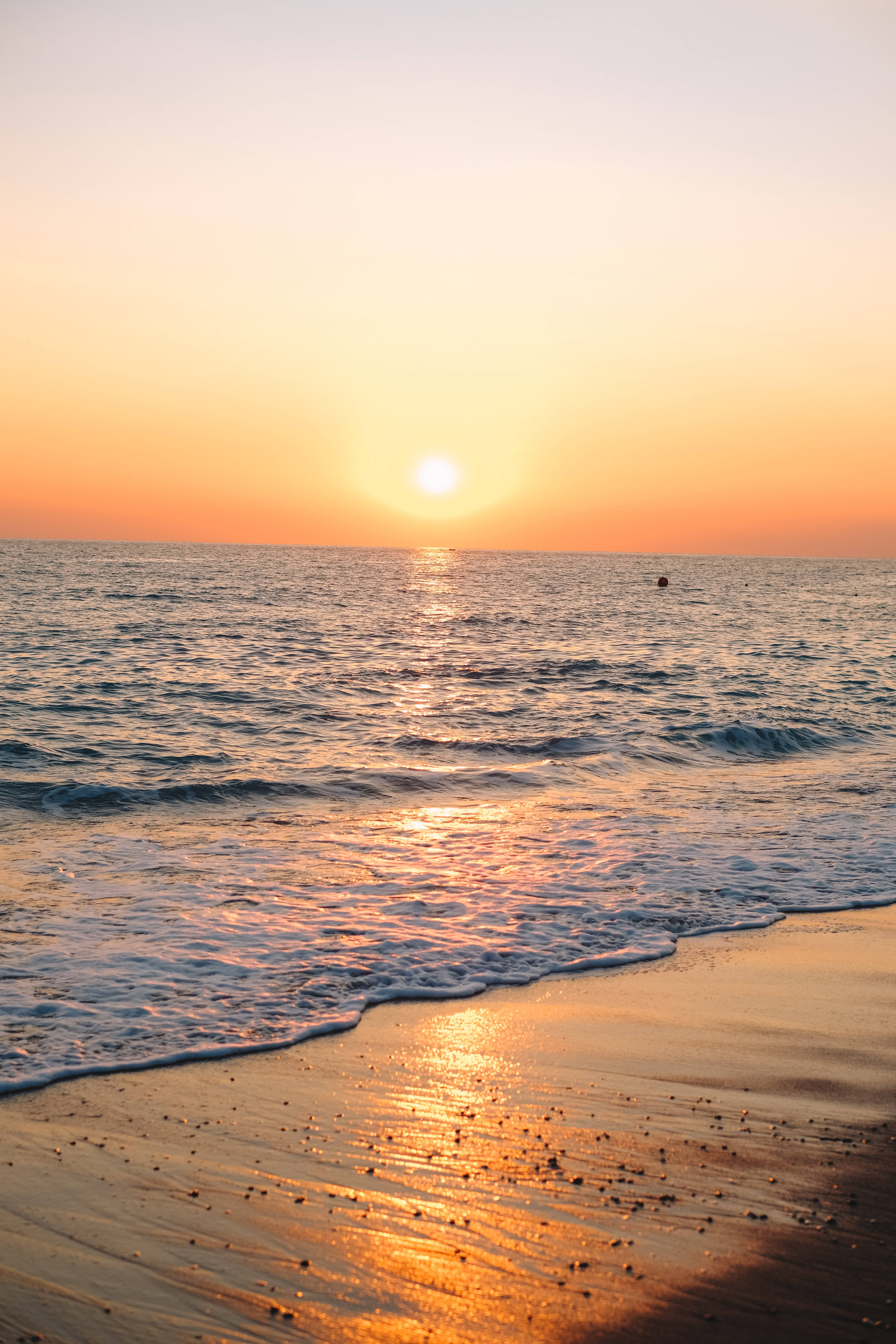 Bright Sunset Beach Android Wallpaper