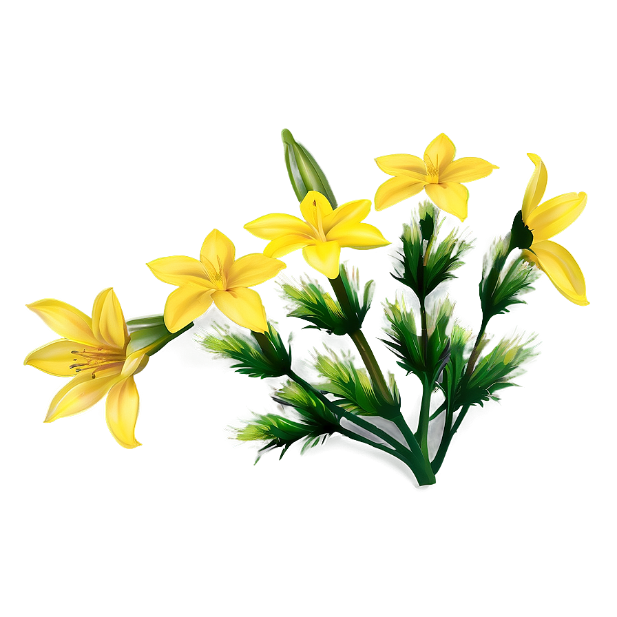 Bright Yellow Flowers Png Lhm PNG