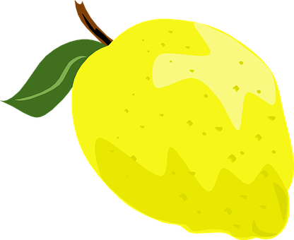 Bright Yellow Lemon Illustration PNG