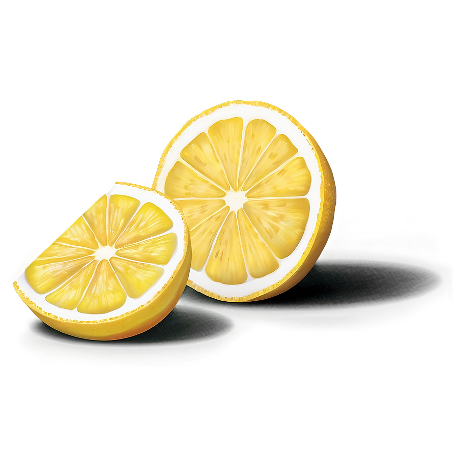 Bright Yellow Lemon Slice Png Fan PNG