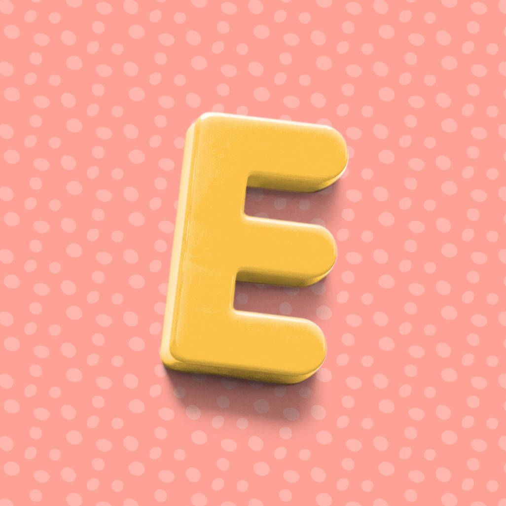 Bright Yellow Letter E