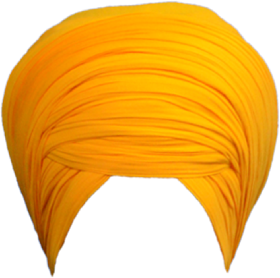 Bright Yellow Sikh Turban PNG