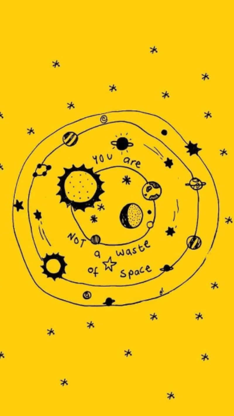 Bright Yellow Space Positive Affirmation Wallpaper