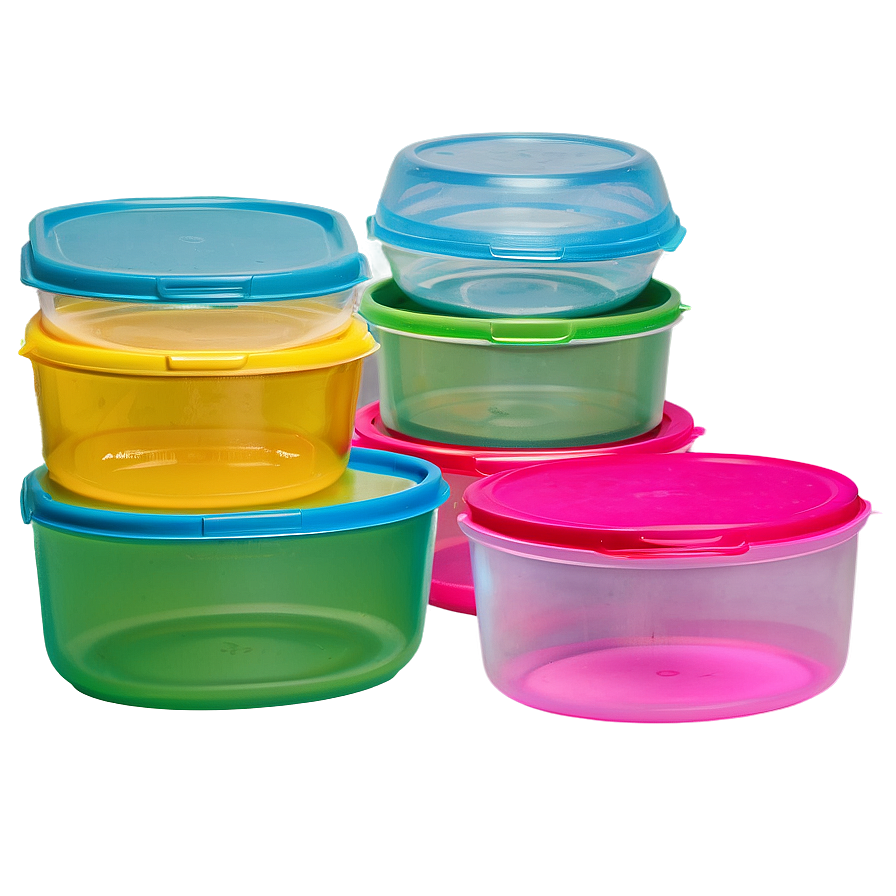 Brightly Colored Tupperware Png 06202024 PNG