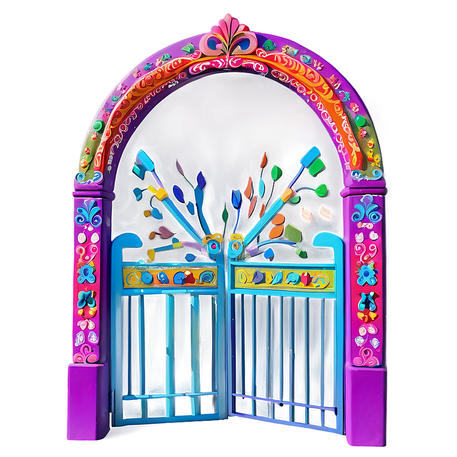 Brightly Painted Fun Gate Png 05242024 PNG