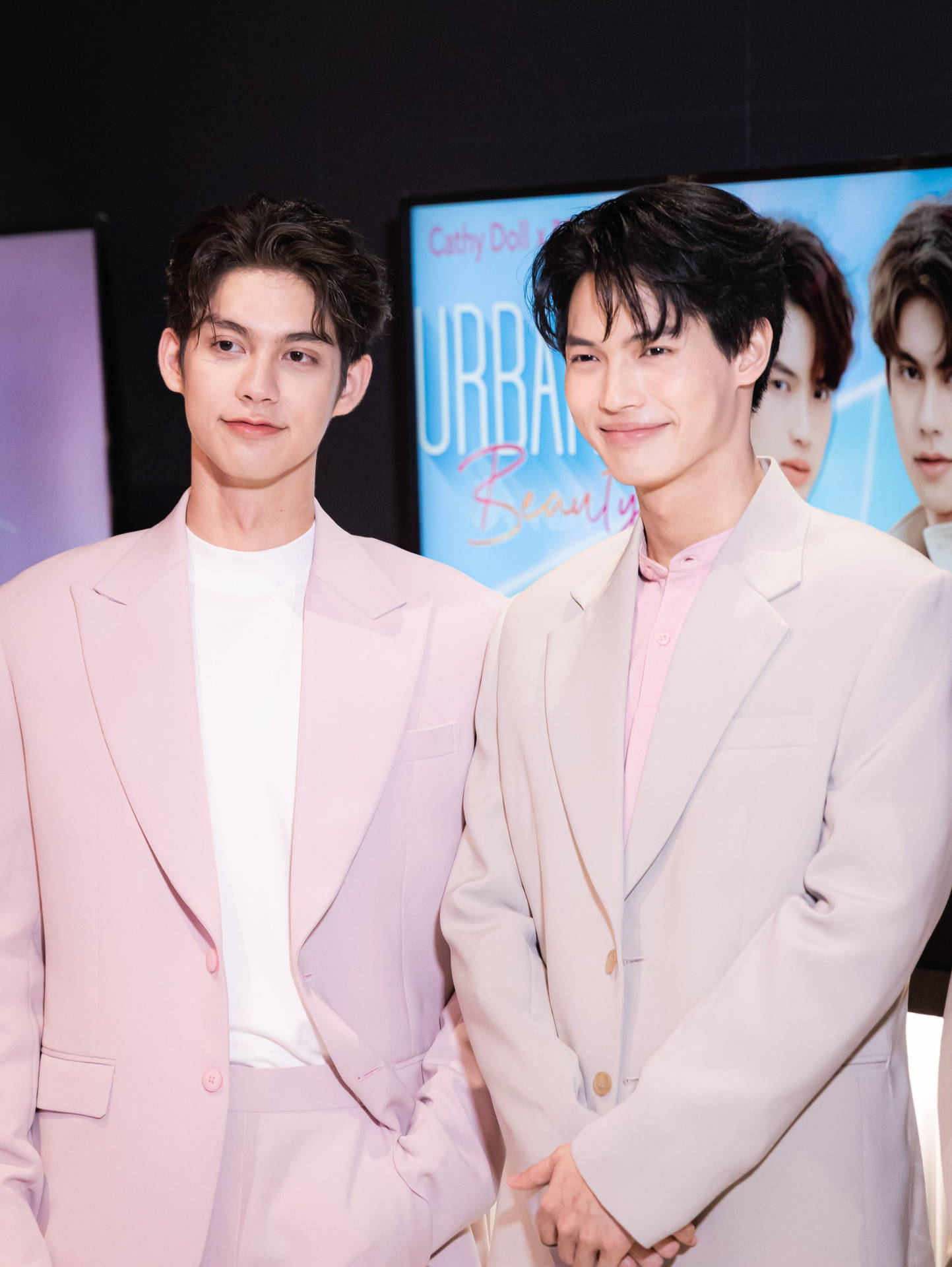 Brightwin Duo Dazzling In Pink Suits Wallpaper