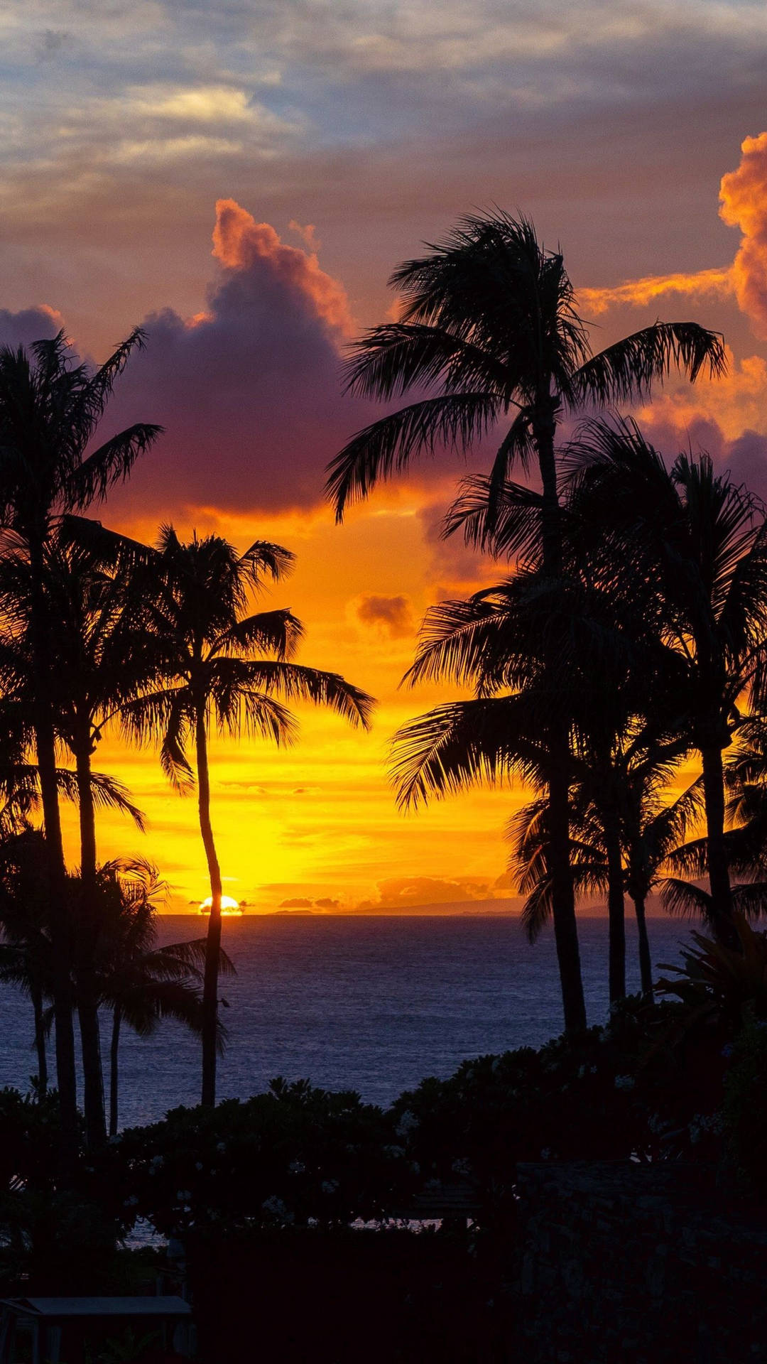 Briliant Island View Of Sunset Ocean Wallpaper