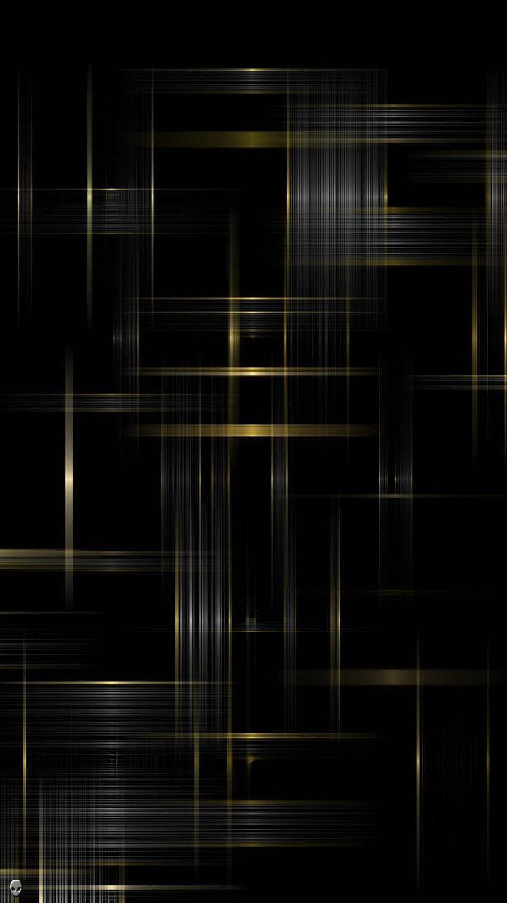 Strålende sort og guld abstrakte linjer Wallpaper