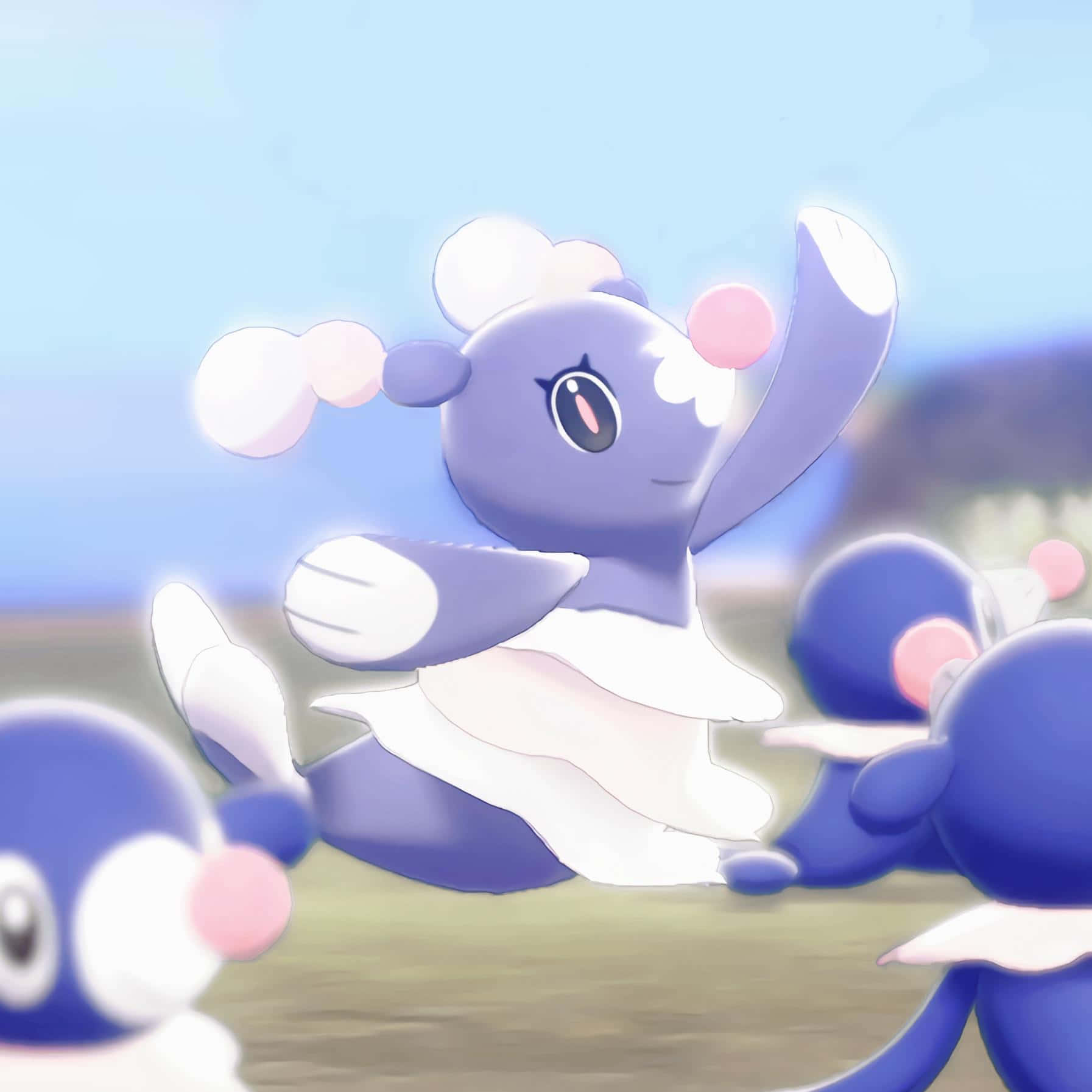 Welcome to Brionne, the seaside town surrounded by Popplio Wallpaper