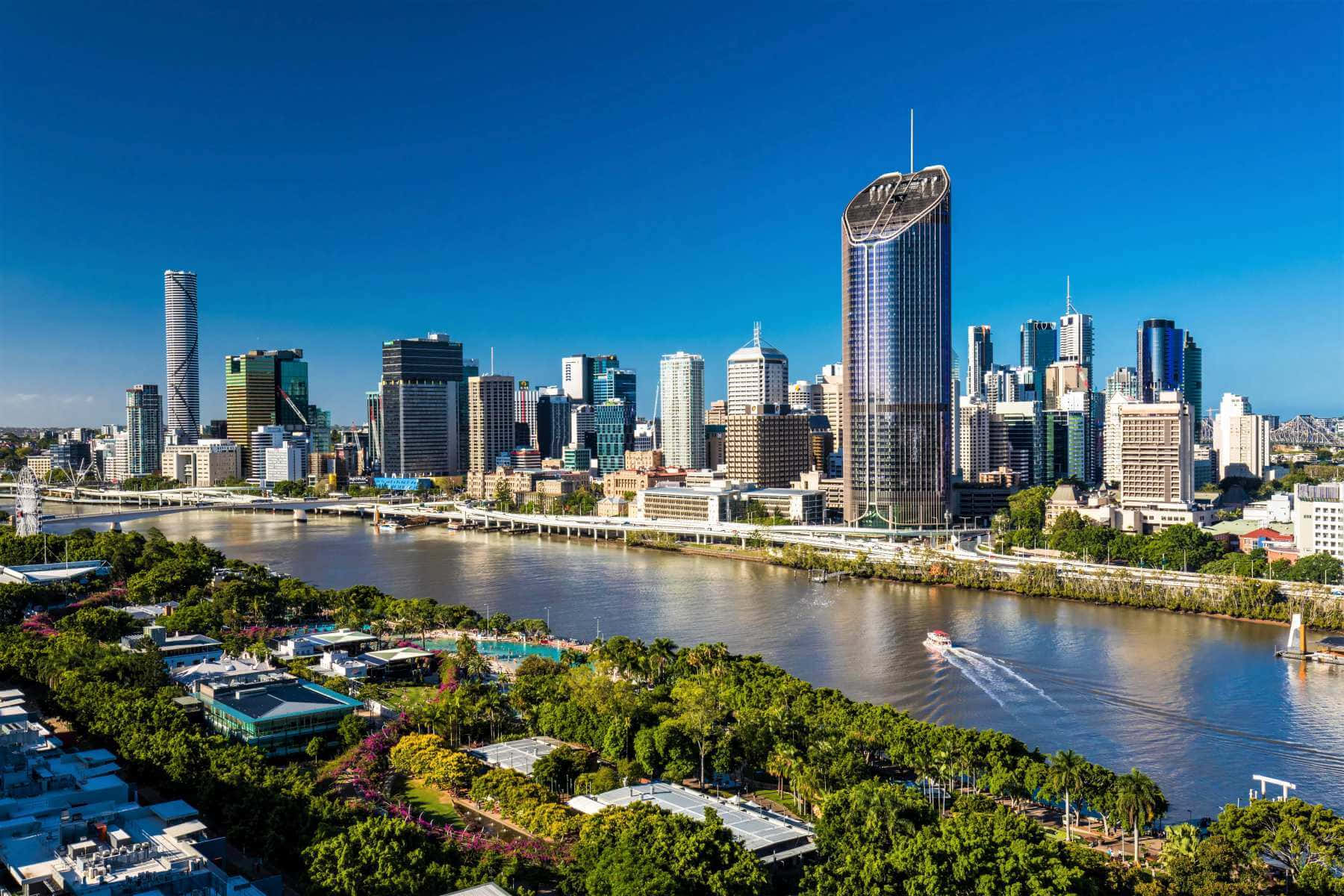 Brisbane Skyline At Dusk Wallpaper