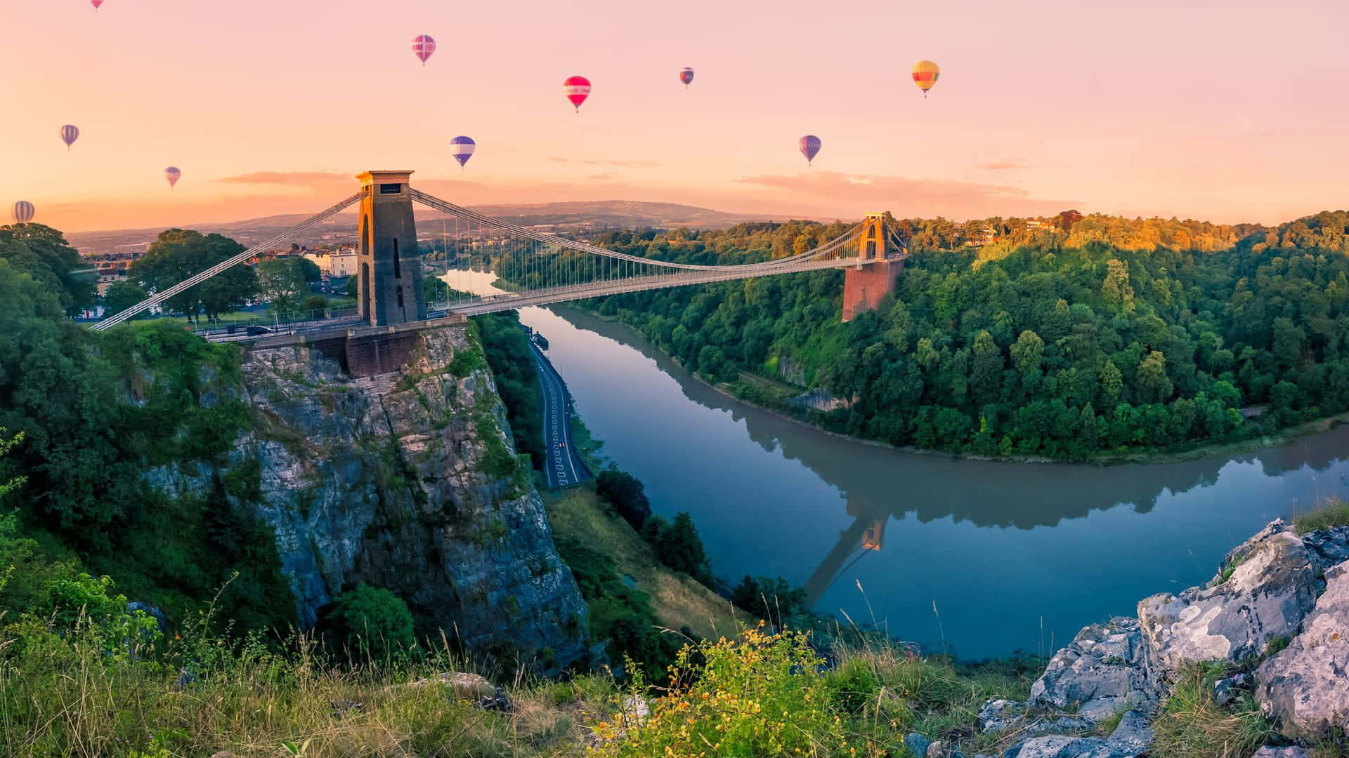 Bristol Balloon Fiesta Clifton Suspension Bridge Wallpaper