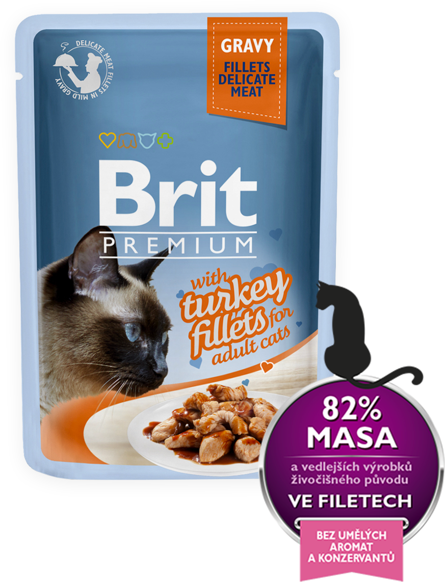 Brit Premium Cat Food Turkey Fillets Gravy PNG