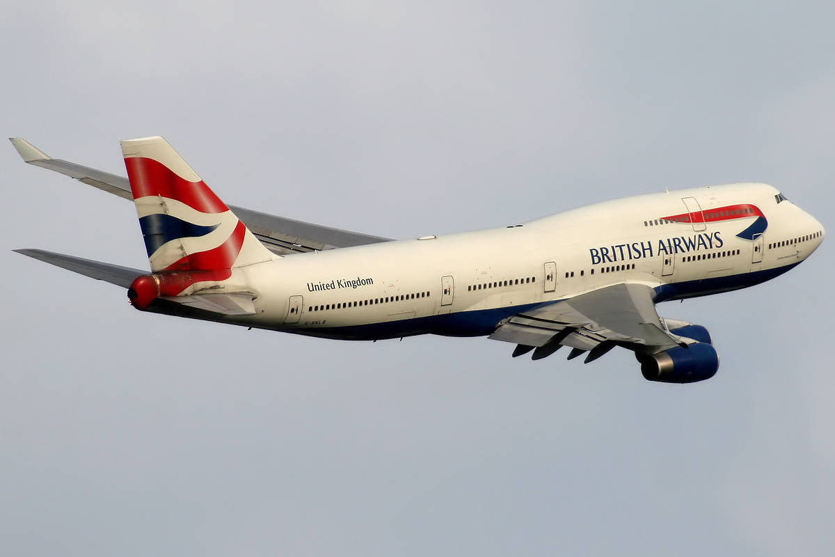 Britishairways Boeing 747-400 Im Flug Wallpaper