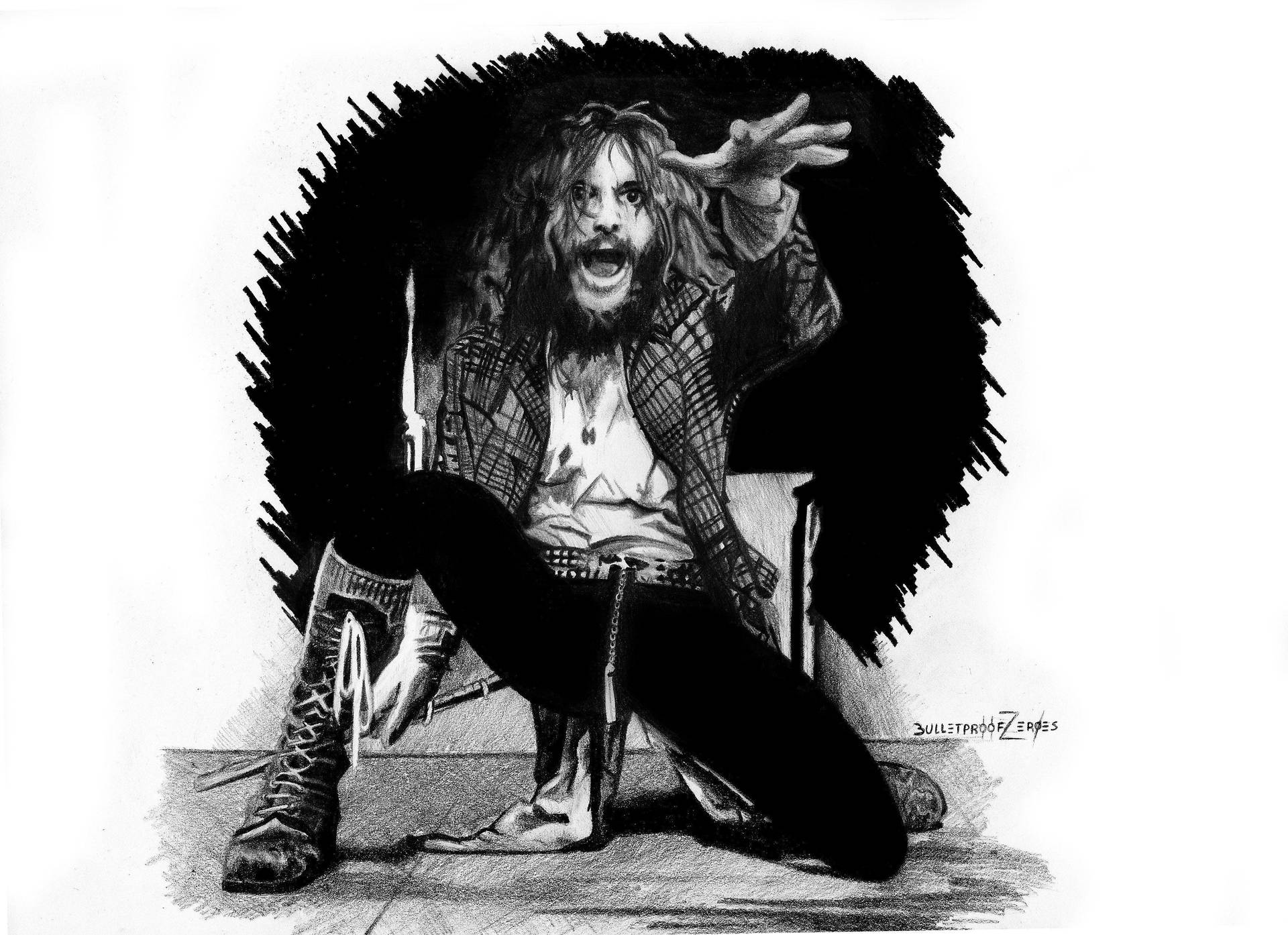 Bandade Folk Rock Británica Jethro Tull Ian Anderson Arte Digital. Fondo de pantalla
