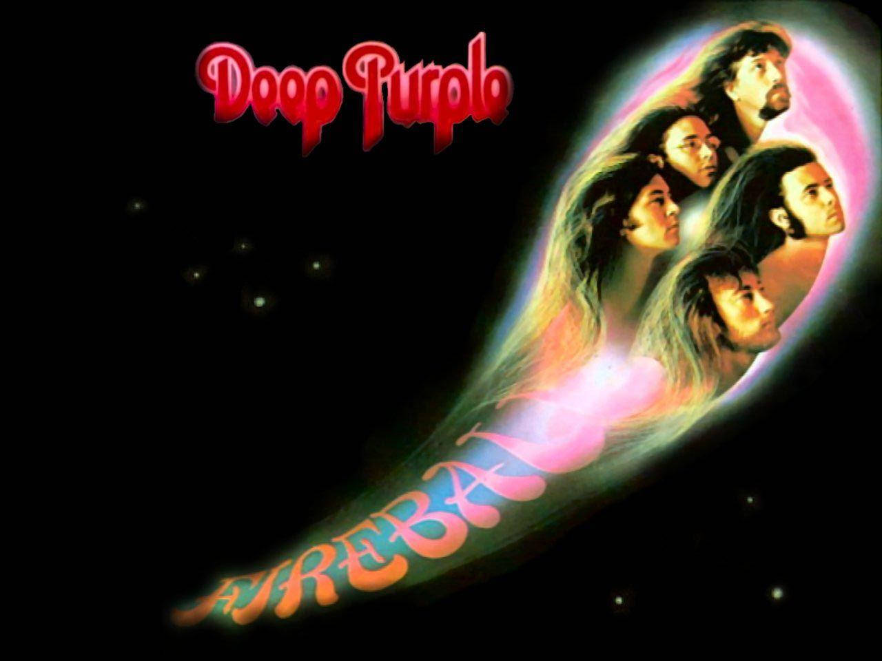 Britisk psykedelisk rockband Deep Purple Fireball Album Cover Art Wallpaper