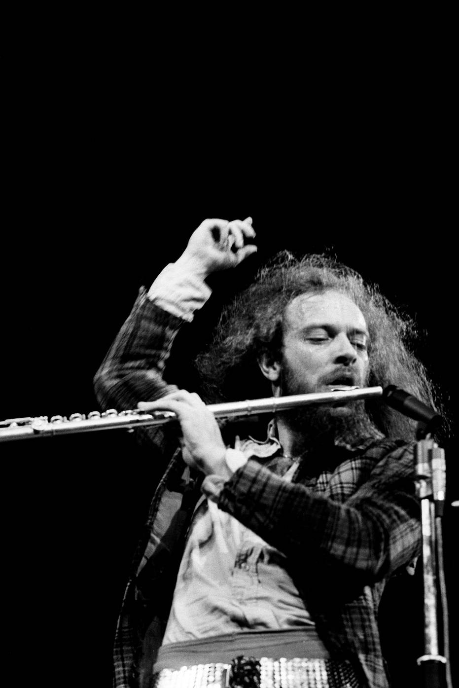 Britisk rockband Jethro Tull Ian Anderson Monokromt Wallpaper