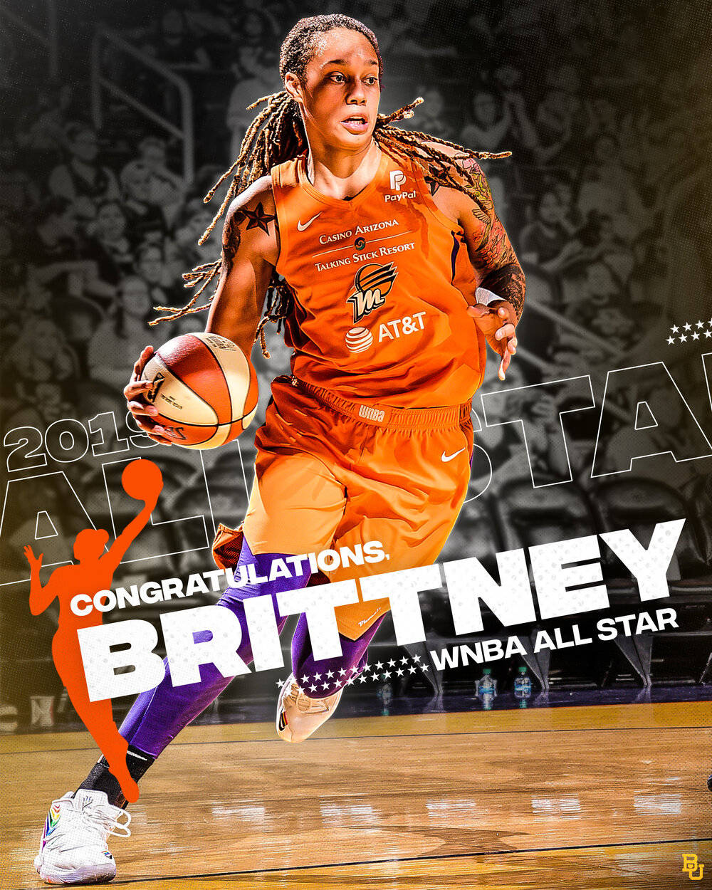 Brittney Griner Phoenix Mercury Orange Jersey