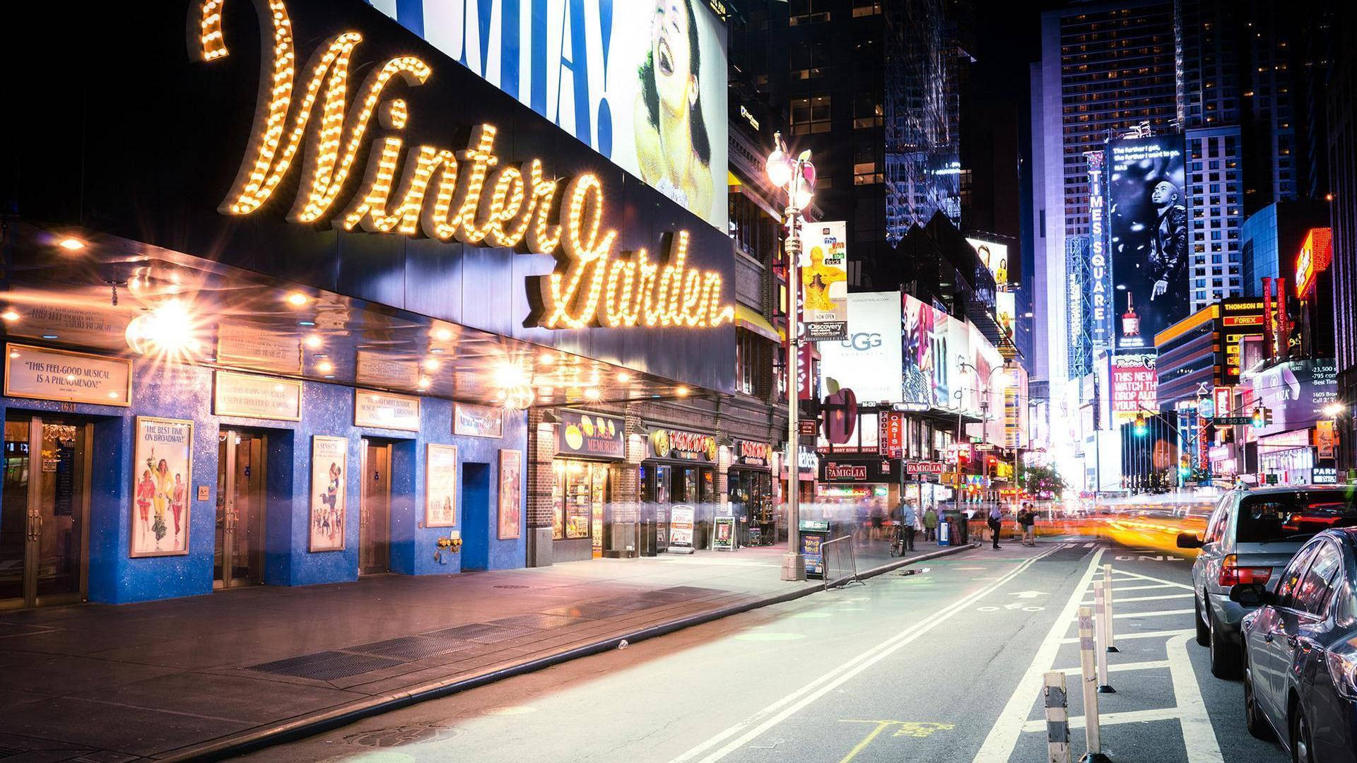 "The Shimmering Lights of Broadway" Wallpaper