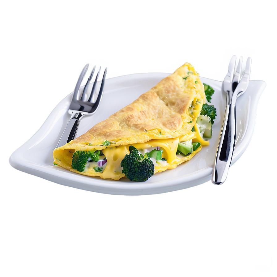 Broccoli And Cheddar Omelette Png 06262024 PNG