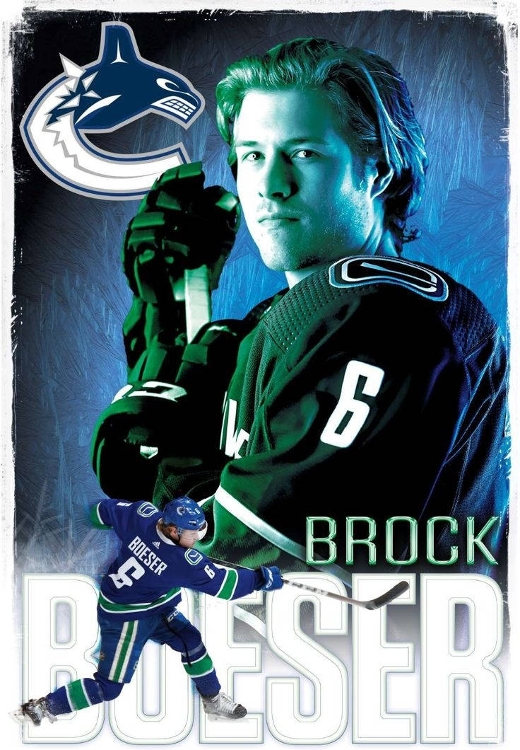 Caption: An athletic twist - Brock Boeser in action on the Hockey field Wallpaper