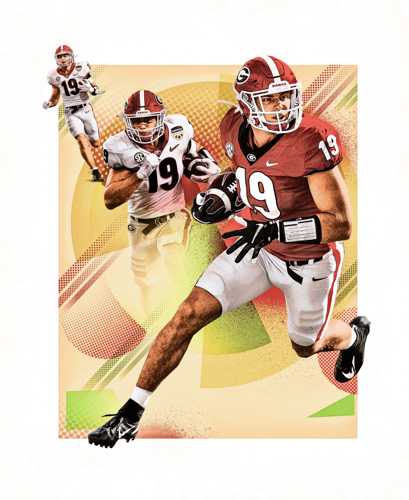 Brock Bowers Georgia Football Collage Wallpaper