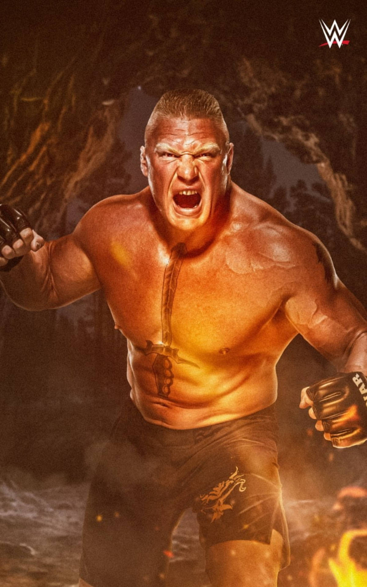 Download Brock Lesnar Beast Mode Fanart Wallpaper 