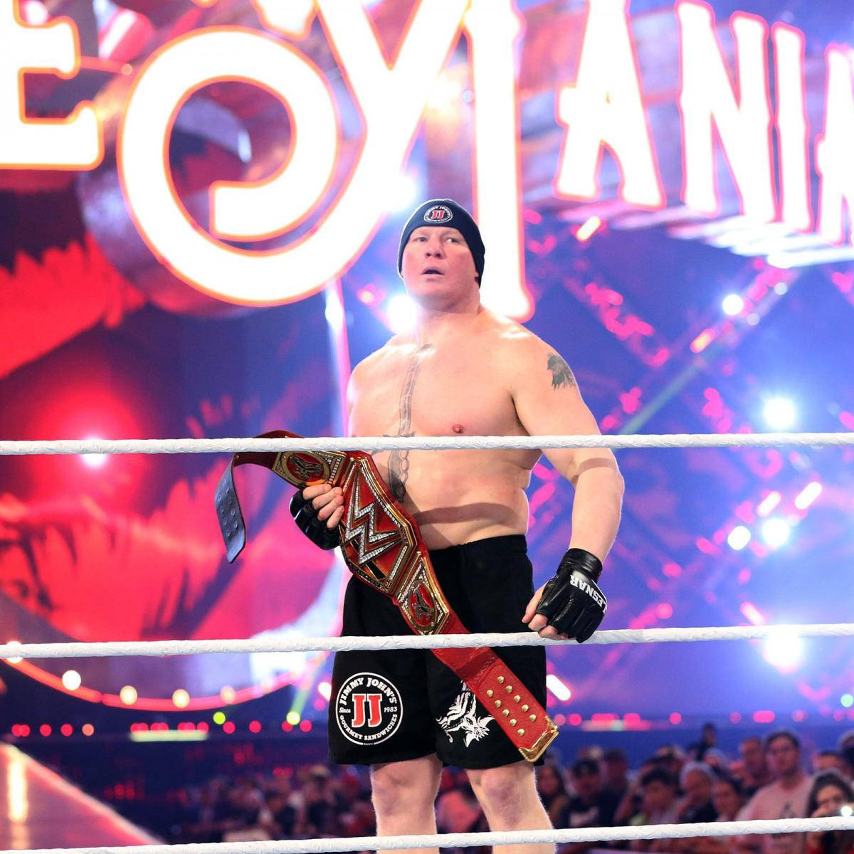 Brock Lesnar In Wrestlemania Background