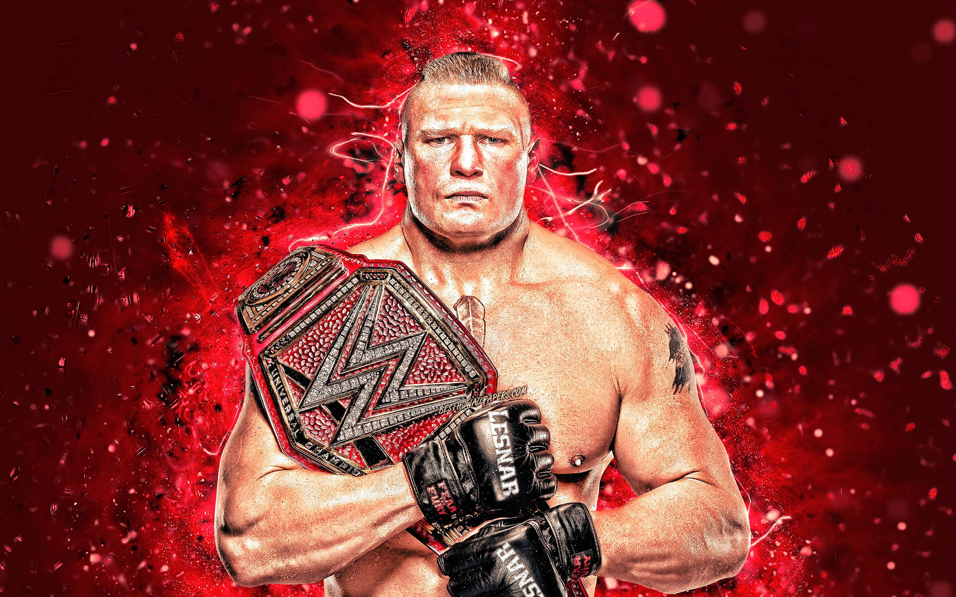 Brock Lesnar Red Abstract Fanart Background