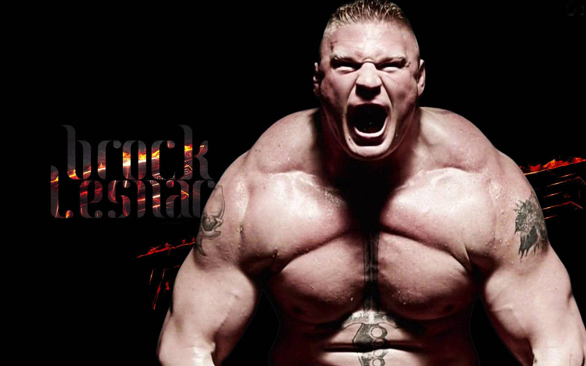 Brock Lesnar Ripped And Roaring Background