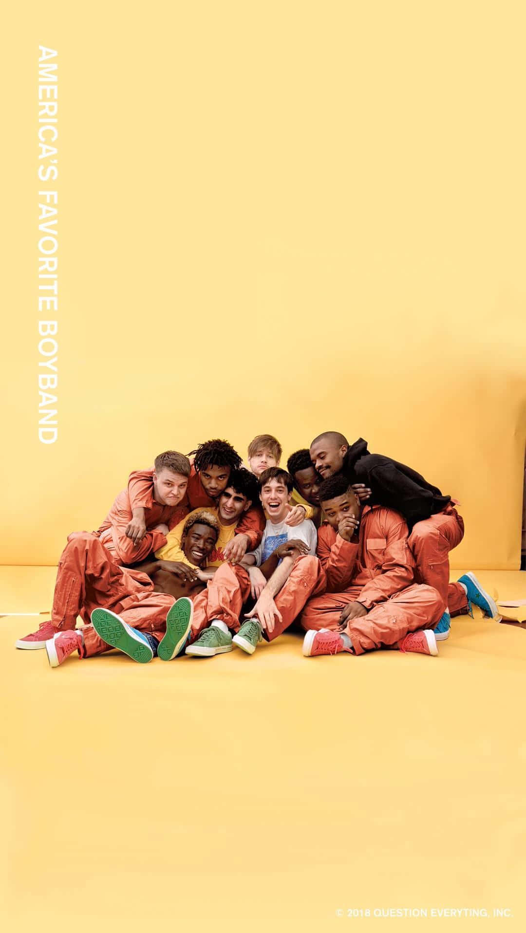 Brockhampton Band Members on a Painted Background Wallpaper