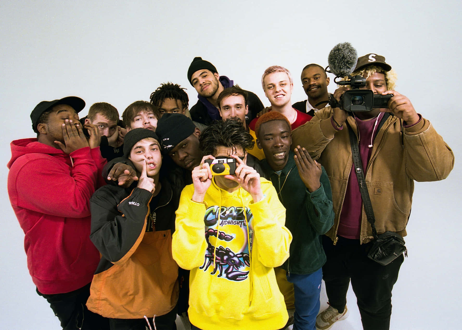 BROCKHAMPTON Poses Together in Creative Outfits Wallpaper