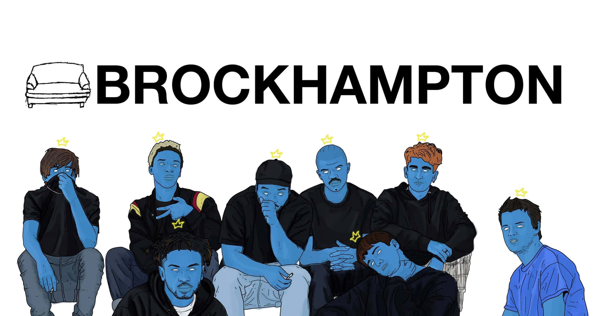 The vibrant and talented BROCKHAMPTON group posing together for a stylish photo shoot Wallpaper