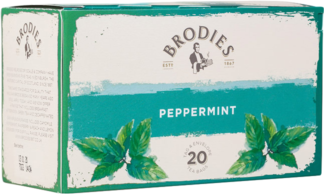 Brodies Peppermint Tea Box PNG