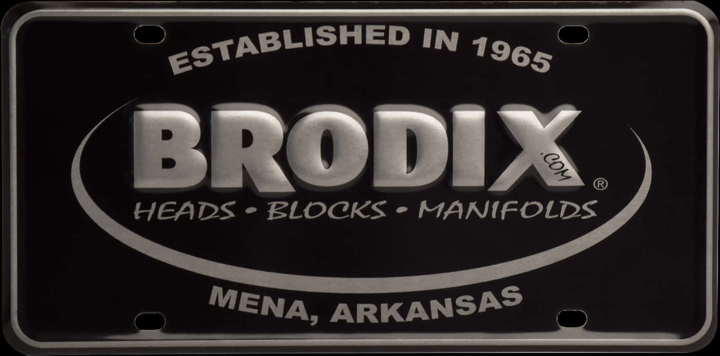 Brodix Custom License Plate PNG