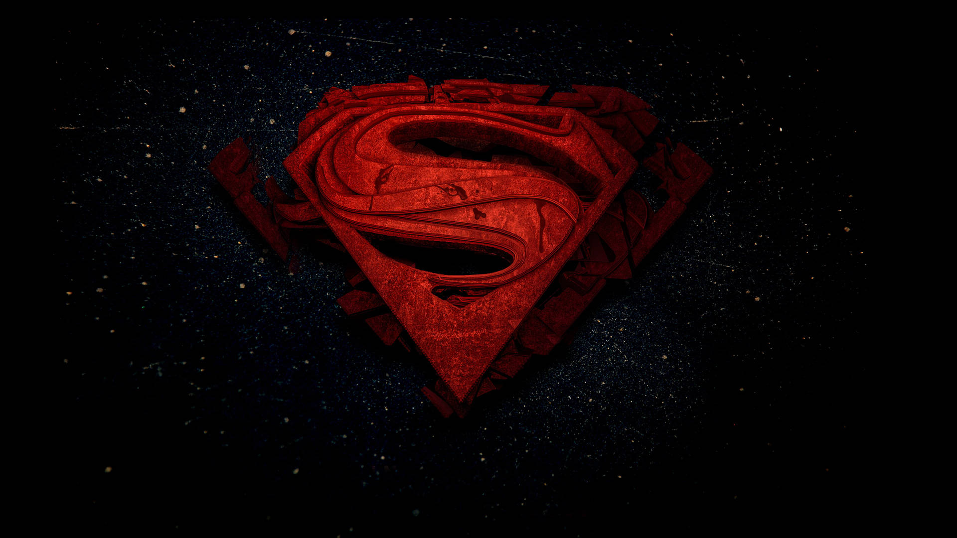 Broken 3D Red Superman Logo Wallpaper
